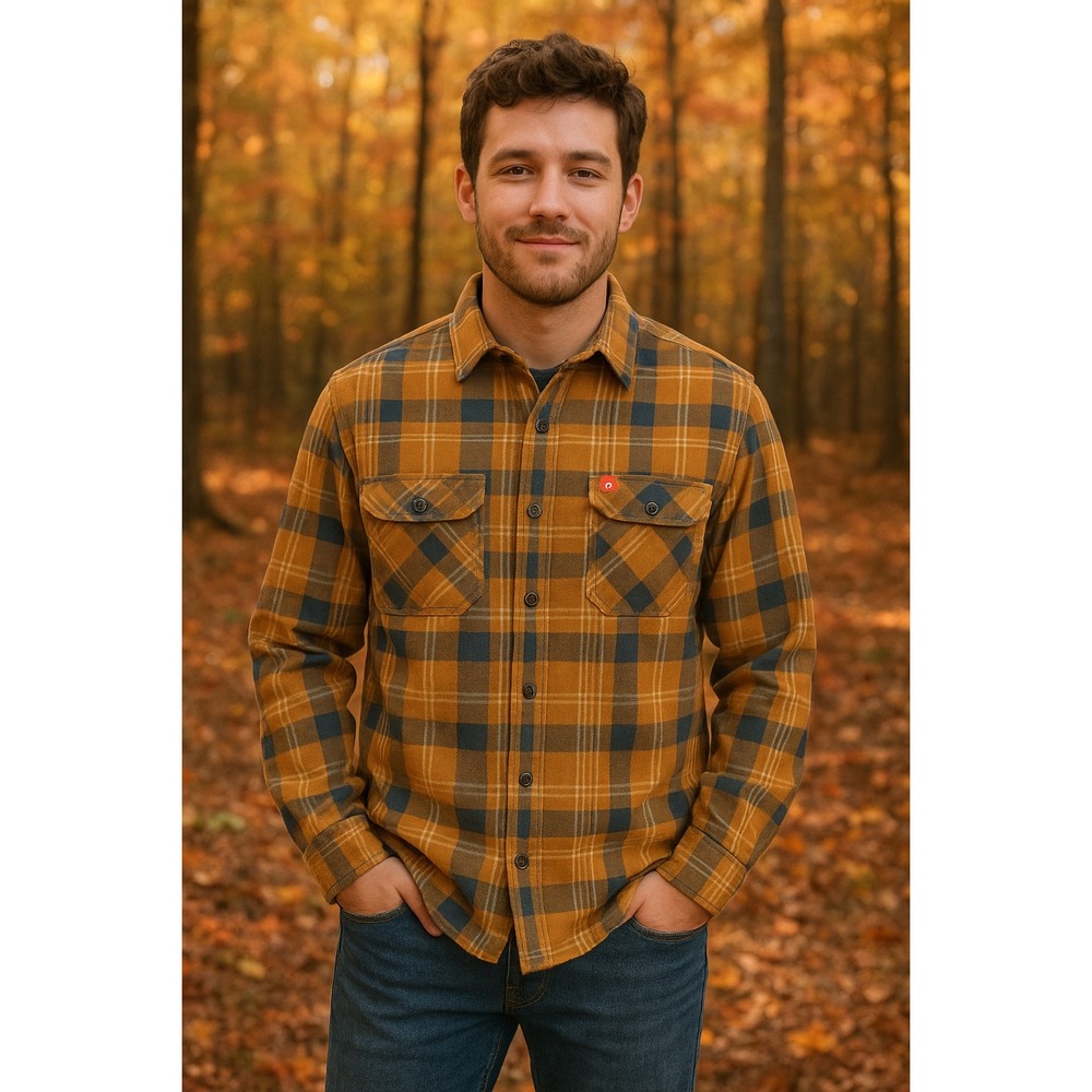 The American Outdoorsman Flannel Plaid Shirt Men's XXL Long Sleeve Button Casual